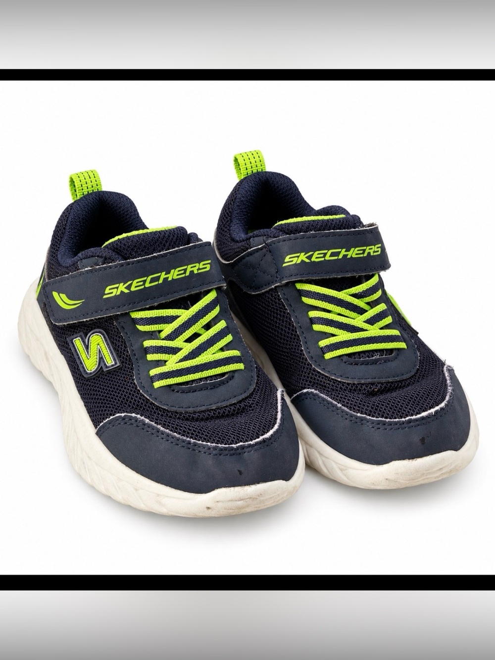 Skechers Kids Navy with Lime Accent Sneakers